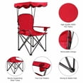 thumbnail image 4 of Costway Chaise de Plage Pliante Portable avec Porte-Gobelets Sac Camping Randonnée Plein Air Rouge, 4 of 10