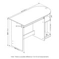 thumbnail image 2 of Pemberly Row Bureau d'Ordinateur à Assemblage Facile en Tubes d'Acier Inoxydable Blancs, 2 of 5
