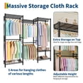 thumbnail image 4 of QinaQin Heavy-Duty Metal Clothes Rack - Freestanding Wardrobe Storage System - Adjustable Shelves and Hanging Rods - Large Storage Capacity, Suitable for Bedrooms and Laundry Rooms, 4 of 7