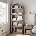 thumbnail image 3 of Bookcase Arched Bookshelf 71.65in Tall Bookcase Farmhouse Display Storage Rack Wooden Bookshelves for Home Office, Living Room, 3 of 9