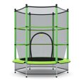 thumbnail image 1 of Patiojoy Kids Round Jumping Trampoline Combo Bed Trampoline W/ Safety Enclosure Net Green, 1 of 6