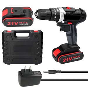 Graflsoa 21V 3-in-1 Perceuse électrique avec ensemble de Bits, tournevis sans fil, perceuse à impact et perceeuse plate, 25 Réglages du couple, 2-Speed + Vitesse variable, poignée ergonomique, LED Lumière, 110V US Branche, 2