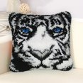 thumbnail image 2 of White Tiger Latch Hook s Pillowcase Material Package for Kids Beginners Tiger White, 2 of 9