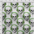 thumbnail image 3 of oneOone Polyester Lycra Green Fabric Skull Sewing Material Print Fabric By The Yard 56 Inch Wide, 3 of 4
