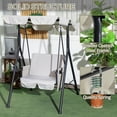 thumbnail image 4 of Outsunny Chaise Balançoire de Patio 1 Place avec Auvent Réglable et Coussins, 4 of 10