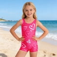 thumbnail image 2 of PMVFHDE Girls Sun Protective Swimsuit Comfortable Kids Bathing Suit With UPF Fabric For Beach Pool Red,10-12, 2 of 6