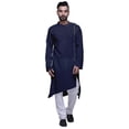 thumbnail image 1 of Atasi Button Down LongKurtaFor Men Solid Chinese Collar Casual EthnicKurtas-Large, 1 of 1