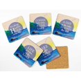 thumbnail image 2 of Inkdotpot Set of 6 Drink Coasters DecorativeNon,SlipCork Base4-inch Square PrintedCoastersEasy Clean- Lake Quote, 2 of 8