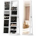 thumbnail image 1 of HOMCOM Jewelry Cabinet with Mirror, LED Jewelry Armoire, White, 1 of 10