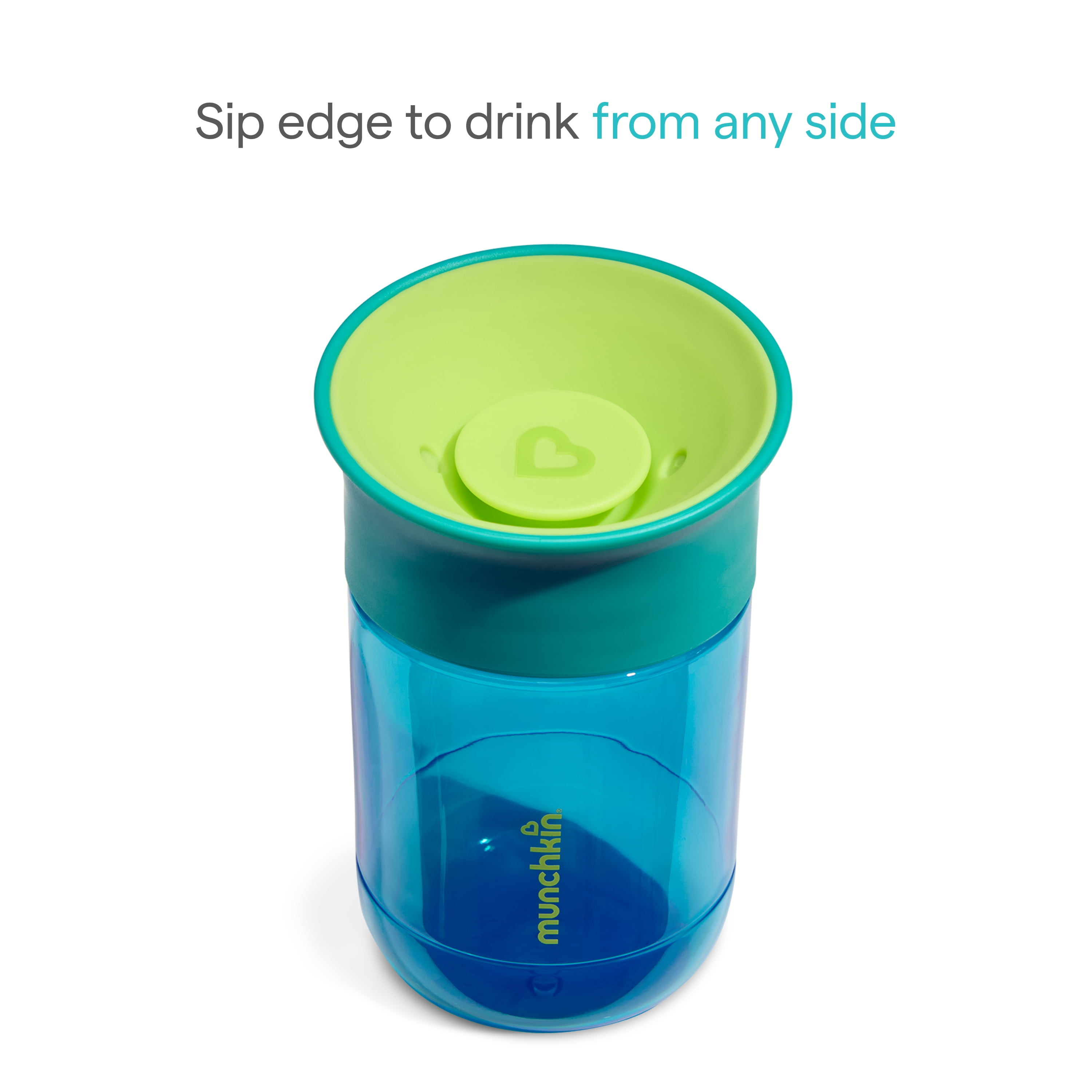 Munchkin Miracle 360 Toddler Sippy Cup with Medium-Flow Spill-Proof Valve, 12+ Months, 10 Ounce Dark Blue