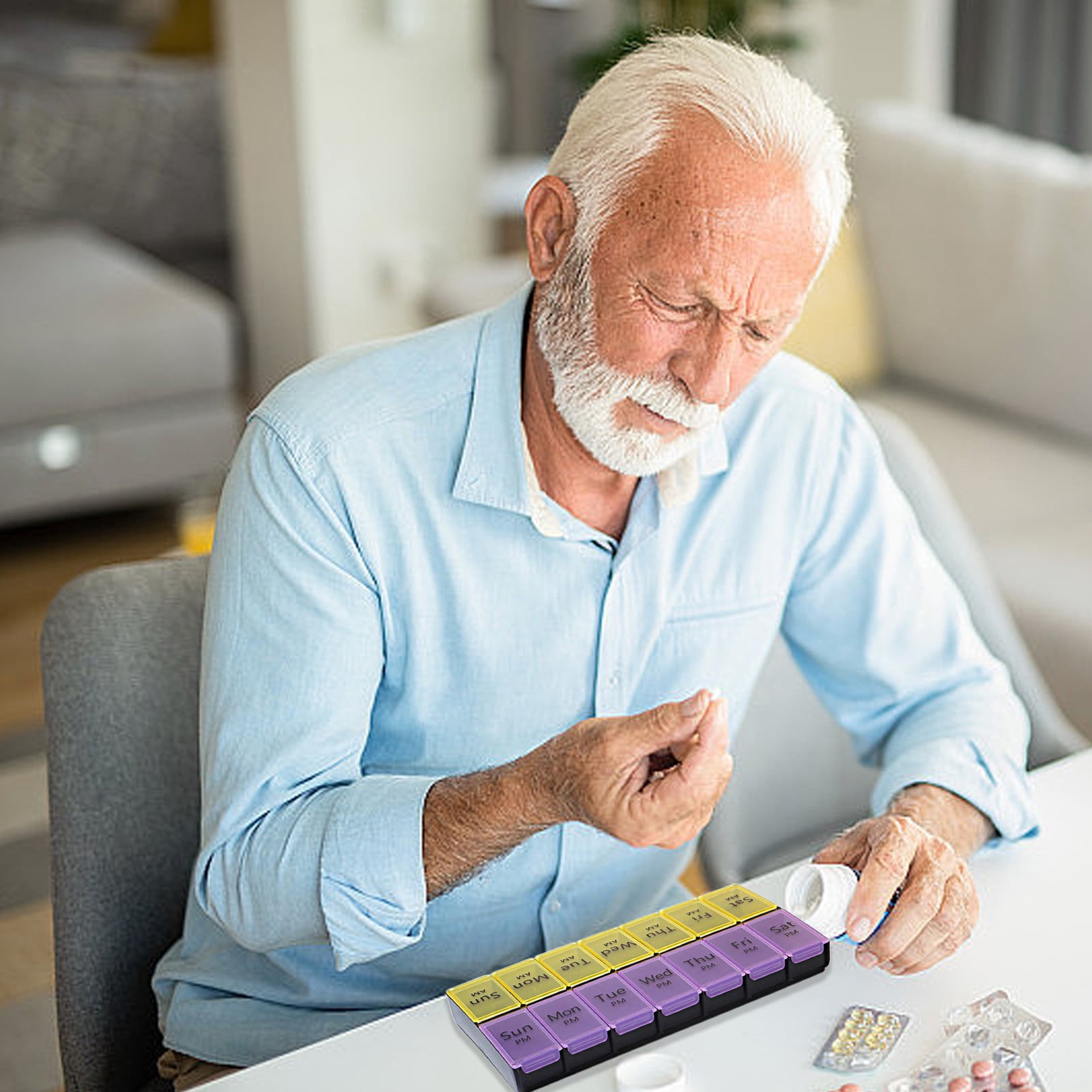 Dadatutu Large Weekly Pill Organizer, Medicine Planner, Pill Organizer for Vitamins, Supplements, Fish Oil and Medicine