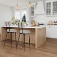 thumbnail image 3 of Bingirl Set of 2 Modern Upholstered Bar Stools - Counter Height Chairs with Round Seat, Back and Footrest for Kitchen Island, Dining Room or Pub (Grey), 3 of 8