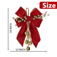 thumbnail image 2 of Christmas Tree Topper Bows, Red Christmas Bows Red and Gold Bows for Christmas Tree Decorations Velvet Ribbon Bows with Baubles for Wreath, Cabinet, Staircase, 1 PC, 2 of 5