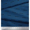 thumbnail image 2 of Soimoi Blue Heavy Satin Fabric Square & Spiral Geometric Decor Fabric Printed Yard 54 Inch Wide, 2 of 3