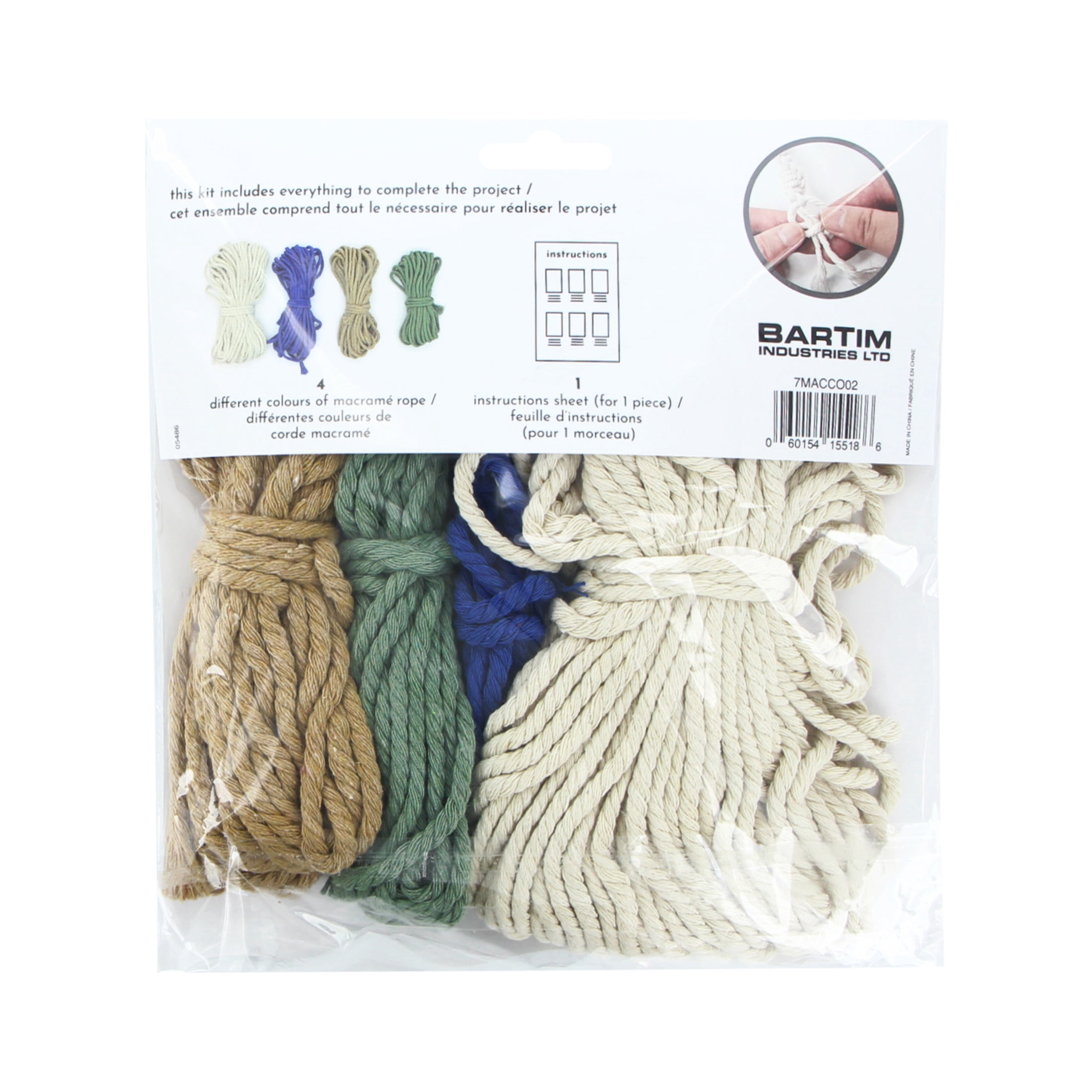 UNIQUE CREATIV CRAFT Macramé Coaster Kit - Multi-Colour, 3 pcs, Age 8+, Beginner, 15.5 cm (6.1 in)