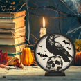 thumbnail image 5 of WHEANG Halloween Decorations Indoor Glass Globe 6.3" Battery Operated LED Lights With Bat Pattern Black Halloween Decor For Table Home, 5 of 5