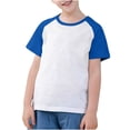thumbnail image 2 of VKOYWKM T-Shirts pour Tout-Petits Garçons Filles à Blocs de Couleur Raglan Hauts Mignons Col Rond Manches Courtes T-Shirts Petites Filles Chemise de Rentrée, 2 of 9