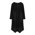 thumbnail image 4 of FcBaudy Longues Robe à Manches à Col Rond pour Femme, Ample, à la Mode, Confortable, Chemise-Jupe en Denim de Coton, Robe pour Femme, 4 of 7