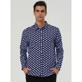 thumbnail image 2 of INSPIRE CHIC Chemise Habillée Ajustée pour Homme à Pois Imprimés à Manches Longues Boutonnée, 2 of 7
