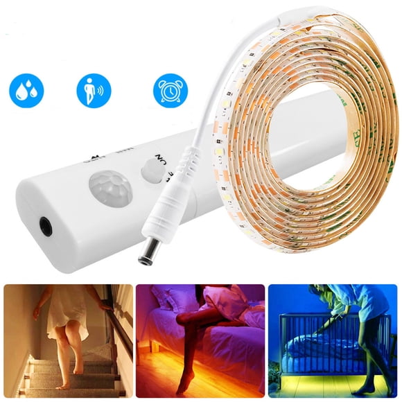 Motion Sensor LED Strip Light Battery Operated under $5! Staron 3.28ft Closet Cabinet Bedroom Lighting, White