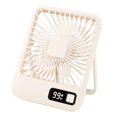 thumbnail image 2 of Abbracc Desk Fan Quiet Portable Rechargeable 5 Speeds Summer Cooling Fans Table Fan Mini Beige, 2 of 9