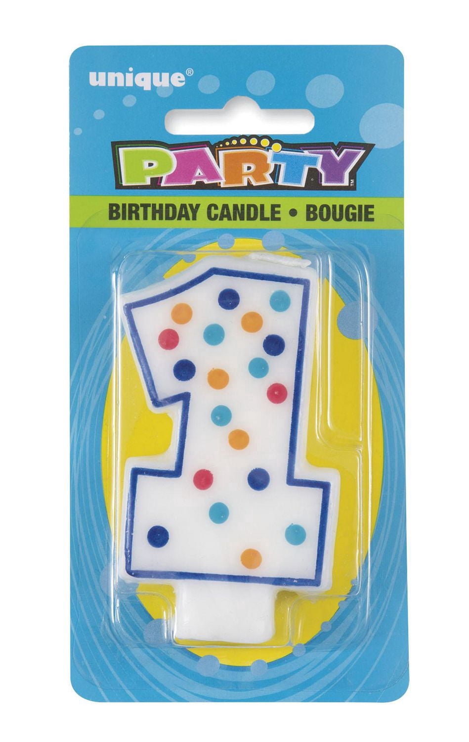 Bougie d'anniversaire à pois numéro « 1 » de Unique Industries