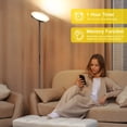 thumbnail image 4 of OUTON LED Torchiere Floor Lamp, Super Bright Dimmable Modern Standing Lamp with Remote Control, 4 Color Temperature, Tall Lamp for Living room, Bedroom, Black, 4 of 7