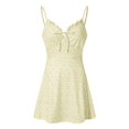 thumbnail image 4 of Ketyyh-chn99 Robe Formelle Femme 2024 Décontractée Plage Robe d'Été Imprimé Floral Col en V Manche Mi-Longue Robe Bohème une-Pièce Jaune,m, 4 of 4
