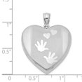 thumbnail image 3 of Médaillon Cœur en Argent Sterling Rhodié QLS623 (24mm x 24mm), 3 of 3