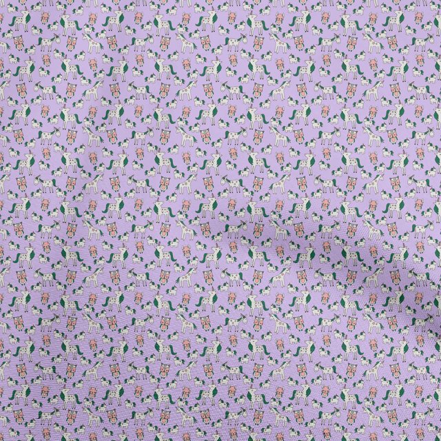 oneOone Rayon Purple Fabric Kids Animal Sewing Craft Projects Fabric Prints By Yard 56 Inch Wide