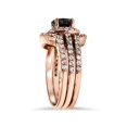 thumbnail image 2 of 1 3/4ct Black Diamond Rose Gold Cushion Halo Ring Set 14K, 2 of 3