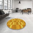 thumbnail image 4 of Ahgly Tapis de Zone Carré Transitionnel Néon Orange Lavable en Machine, 4 Pieds Carré, 4 of 7