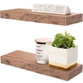 thumbnail image 1 of Sorbus Floating Shelf Set — Rustic Wood Hanging Rectangle Wall Shelves — Perfect for Home Décor, Trophy Display, Photo Frames, and More (2-Pack, Mahogany), 1 of 8