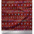 thumbnail image 1 of Soimoi Tissu en Rayonne Rouge Symbole Mathématique Tissu Décoratif Imprimé au Mètre 56 Pouces de Large, 1 of 3