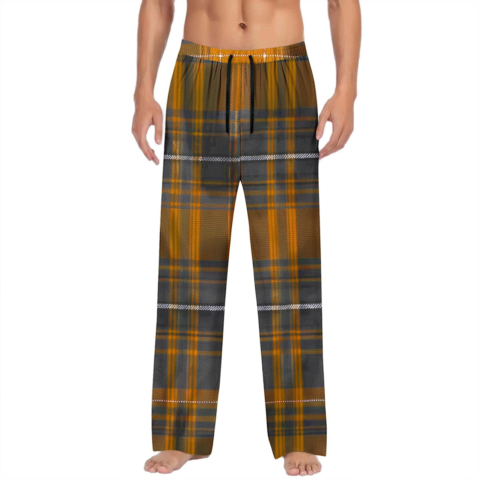 Weiqiqre Mens Cargo Pants Bottoms Elastic Waist Drawstring Fallow Sleep Lounge Pants,Size M