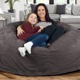 thumbnail image 3 of Ultimate Sack Fauteuil Poire 5 Pi Rempli de Mousse, Housse en Suède Lavable, Gris, 3 of 7