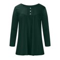 thumbnail image 3 of FAIWAD Tunique Basique pour Femmes Manches Longues Col Rond Bouton Blouse Décontractée Plissée Ample Chandail, 3 of 6