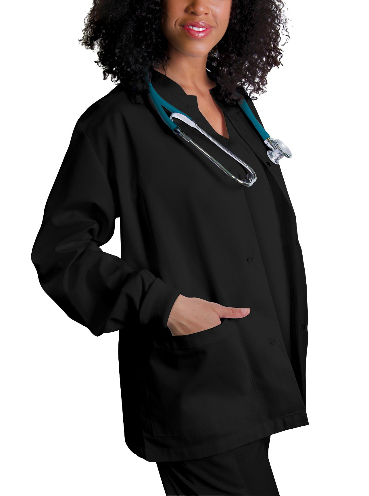 Adar Universal Women's Round Neck Warm-Up Scrub Jacket, Available in 39 Colors