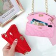 thumbnail image 3 of Wallet Case Compatible with iPhone, Pretty Luxury Bag Design, Purse Flip Card Pouch Cover Soft Silicone Case with Hand Holder Long Shoulder Strap(Pink,iPhone XS max), 3 of 6