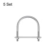 thumbnail image 3 of Unique Bargains Rond U-Bolts 5 Ensembles 53mm (2,09 ') Largeur Intérieure 71mm Longueur M6 304 Acier Inoxydable avec Rondelles et Plaques à Écrous, 3 of 5