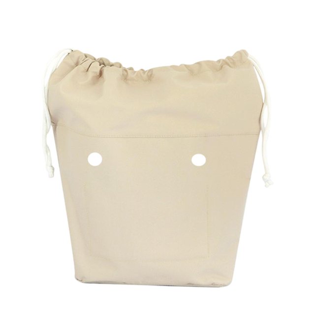 lionlar Drawstring Inner Insert Bag Unisex Portable Pouch Handbag Totes Cosmetic Makeup Khaki 28x8x40cm