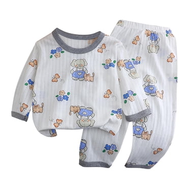 Summer Savings Clearance 2025! BOVXNPU Boys Two-Piece Set,Sleepwear for Kids,Children's Summer Long Sleeve Graphic Print T-Shirt and Pants Pajama Set