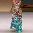 thumbnail image 1 of Robes d'Été Grande Taille pour Femmes, Robe Longue Décontractée avec Poche, Imprimé Floral, Robe Maxi Sans Manches, Robe Western en Liquidation, 1 of 9