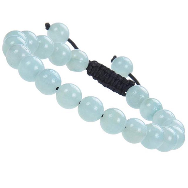 Massive Perles Naturel Pouvoir de Guérison Perles de Cristal Unisexe Bracelets en Macramé Réglables 8mm - Style4