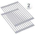 thumbnail image 1 of Égouttoir à Vaisselle Enroulable 2 Pcs Polyvalent, Roulant au-Dessus de l'Évier, 1 of 8