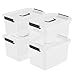 thumbnail image 3 of Yesdate 4 Pack 10.5 Quart Plactic Storage Latch Bin, Lidded Box with Black Handle, Clear, 3 of 4