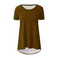 thumbnail image 4 of Pisexur Womens Summer Plus Size Tops Casual Solid Color Blouses Short Sleeve Shirts Flowy Pleated Tunic Tops, 4 of 5