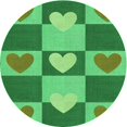 thumbnail image 1 of Ahgly Company Tapis Rond Lavable en Machine Intérieur Transitionnel Vert Forêt, 8 Pieds Rond, 1 of 7