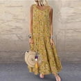 thumbnail image 2 of Babysbule Liquidation Robes d'Été pour Femmes, Robe Longue Maxi Décontractée Ample Sans Manches à Imprimé Floral en Lin pour Femmes Grande Taille au Quotidien, 2 of 9