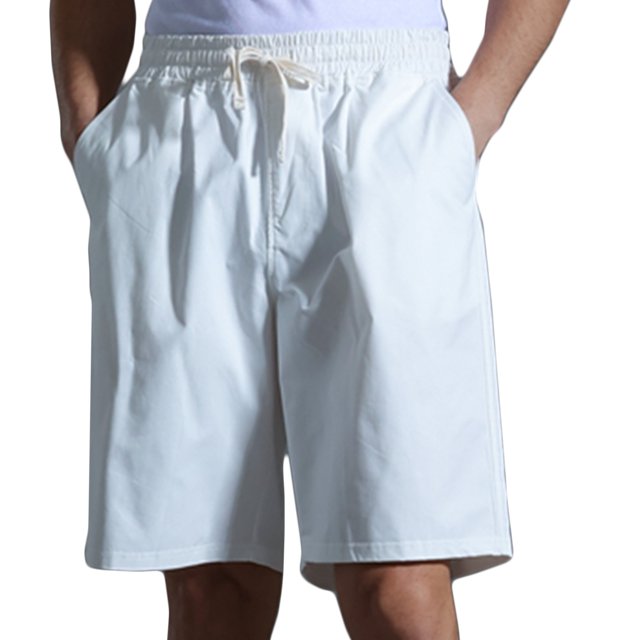 Birdeem Mens Solid Fashion Casual Cotton Drawstring Elastic Waist Half Shorts Pants
